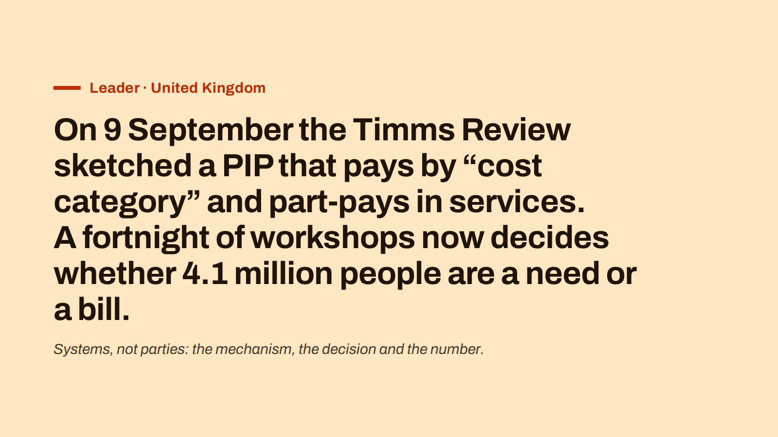Britain is about to price disability by the item